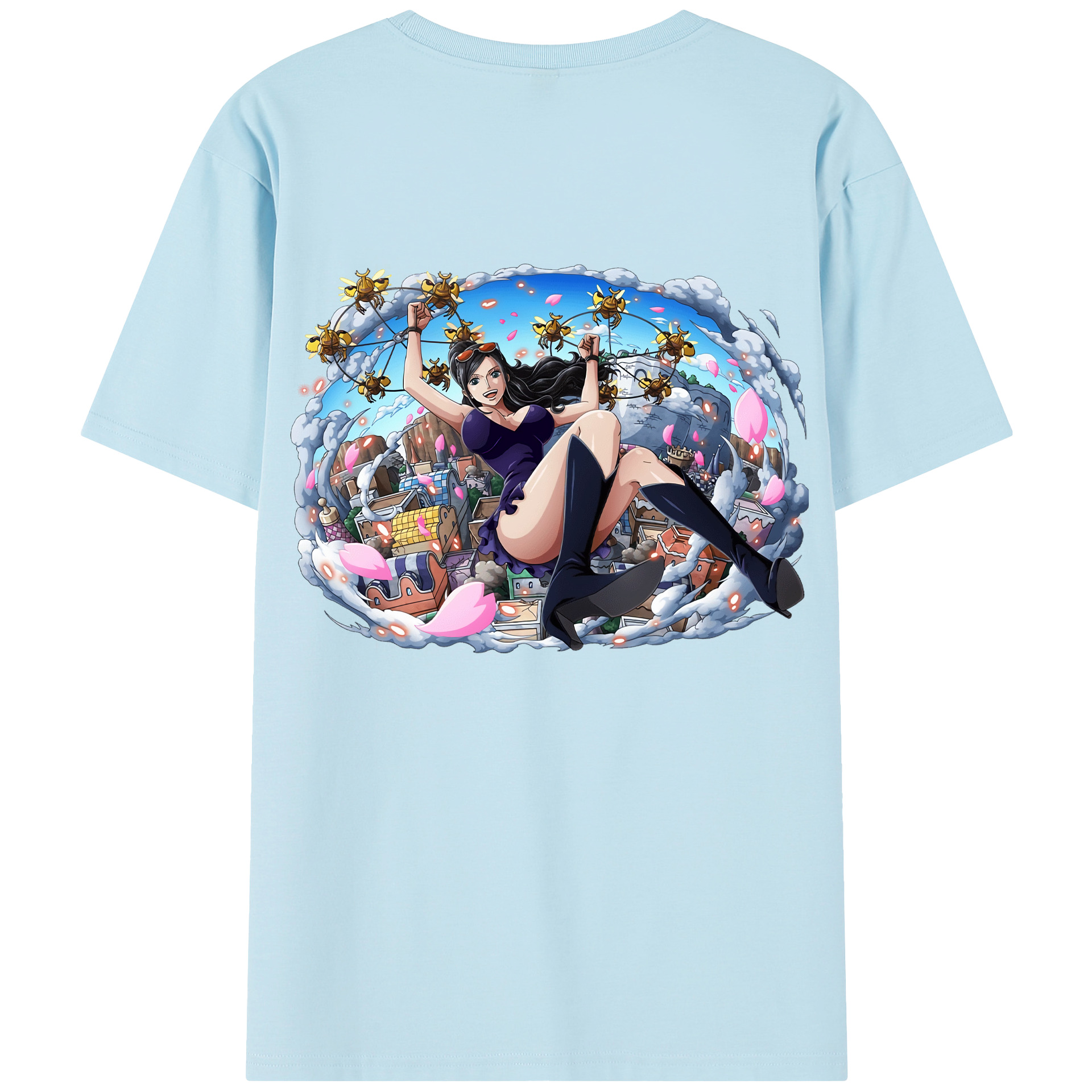 ワンピース ニコ・ロビン ONE PIECE Nico Robin 綿100％半袖Tシャツ（背面プリント）